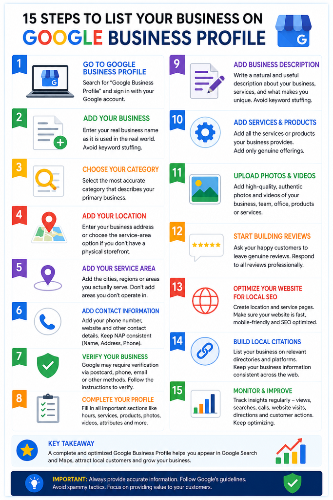 Google My Business: Complete Guide to Google Business Profile Listing and Top Rankings 2 15 Steps to List Your Business on Google